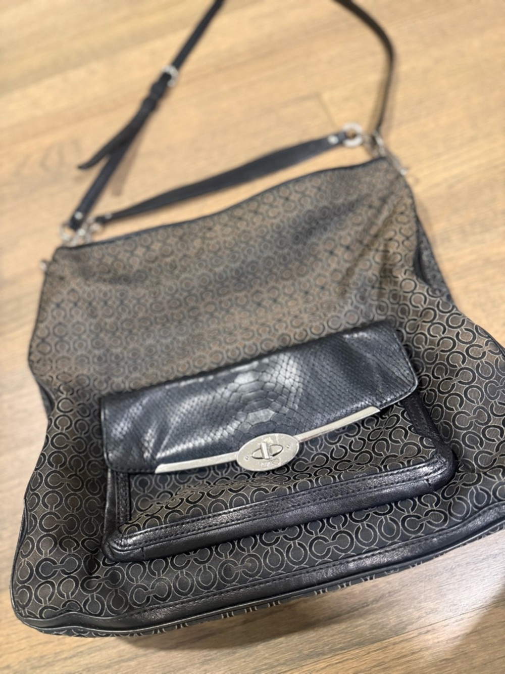 Coach Y2K Madison OP Art Pearlescent Signature Large Handbag